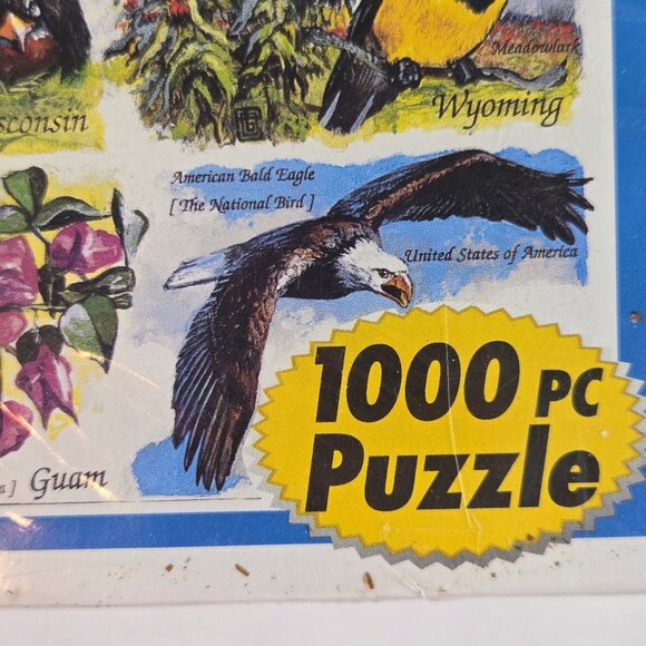 White Mountain Puzzles Sate Birds & Flowers 1000 Piece Jigsaw Puzzle NWT - Picture 2 of 9